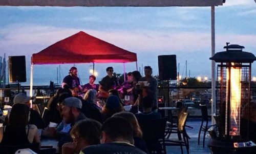 Live music playing on rooftop